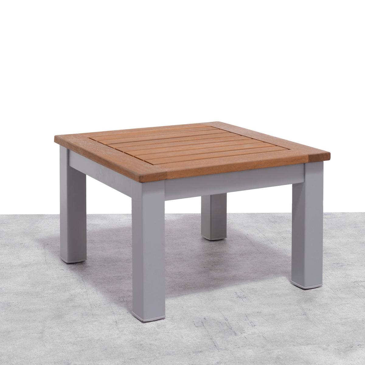 Loungegarnitur Julian 1 Hellgrau Echtholz - Hellgrau, MODERN, Holz/Metall (138,2/73/76,6cm)