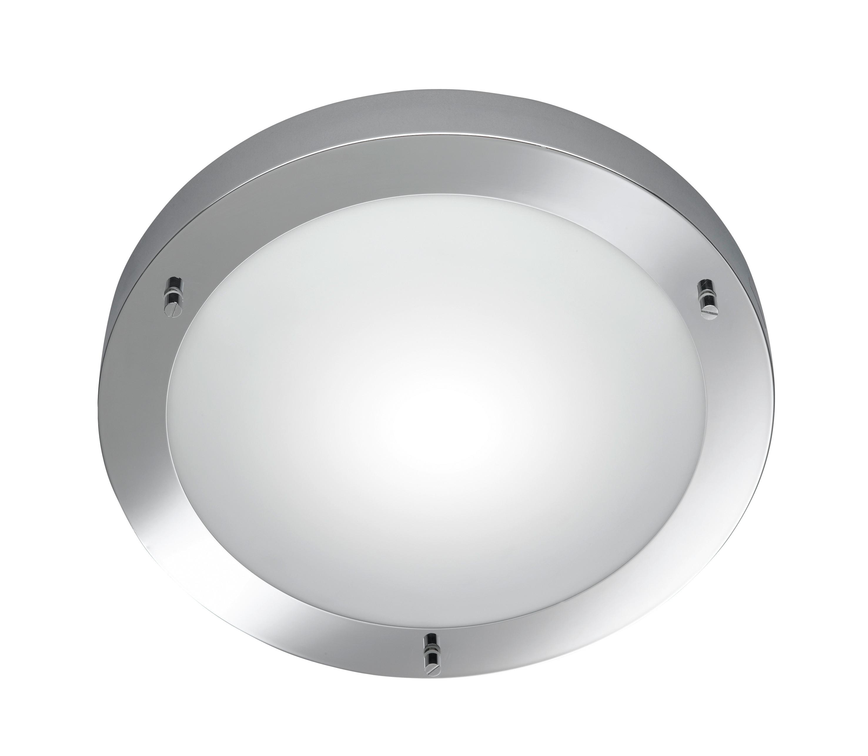 Badezimmer-Deckenleuchte Condus in Weiß/Chrom max. 60 W - Chromfarben/Weiß, Basics, Glas/Metall (31,5/31,5/8cm) - Trio Leuchten
