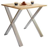 ESSTISCH XONA - Honigeiche/Silberfarben, Basics, Holzwerkstoff (80/80/76cm) - MID.YOU