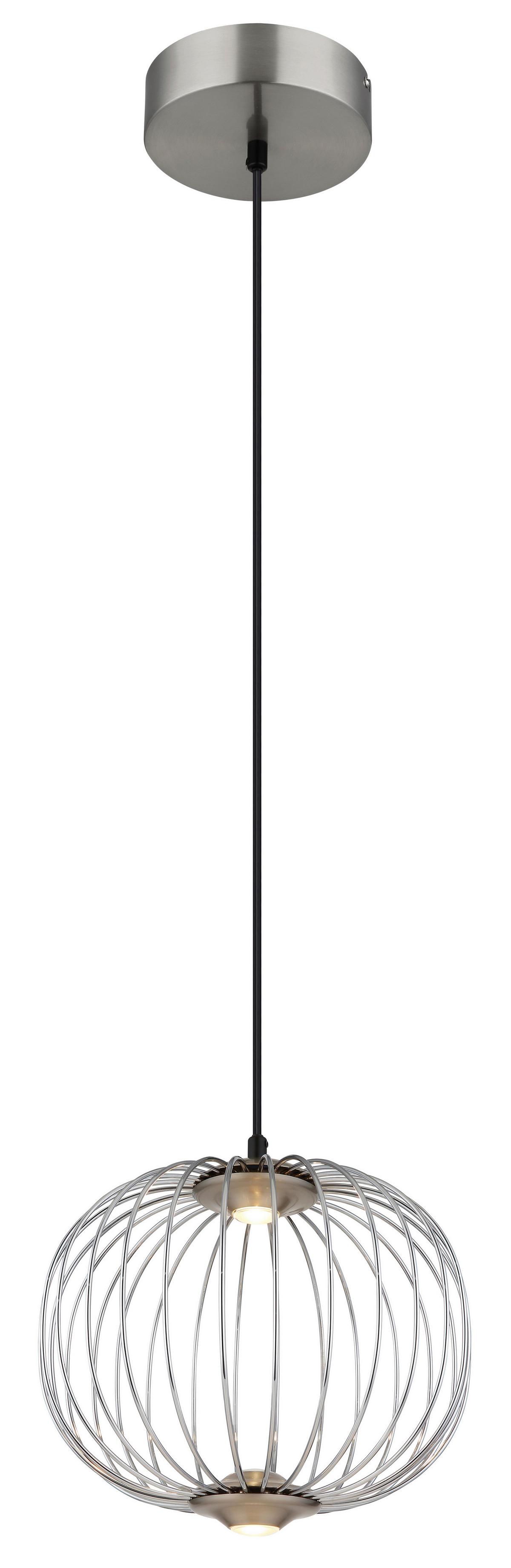 Led Viseća Svjetiljka Galway - boje nikla/boje kroma, Design, metal/plastika (30/150cm) - Globo