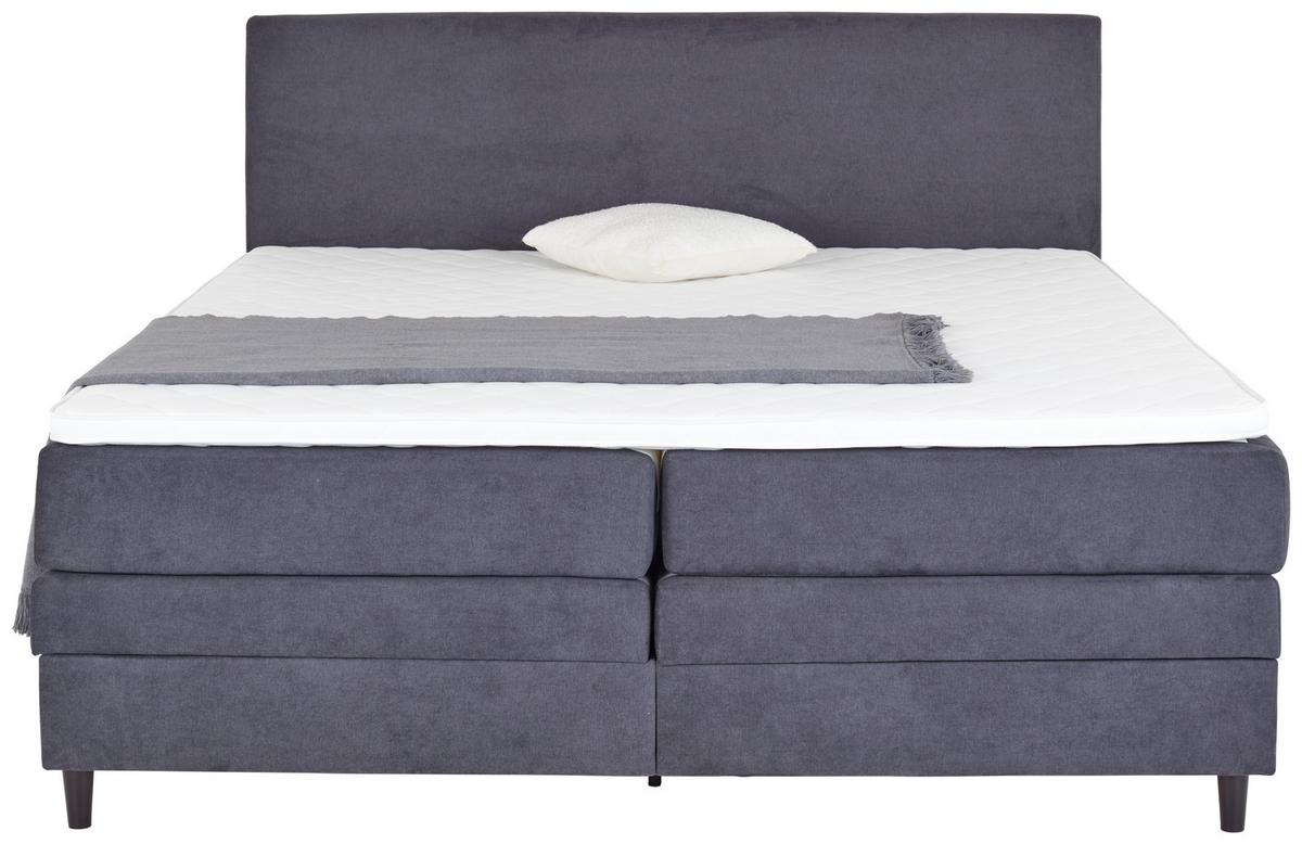 Boxspring Krevet Kleopatra - antracit, Konvencionalno, drvni materijal/tekstil (180/200cm) - Modern Living
