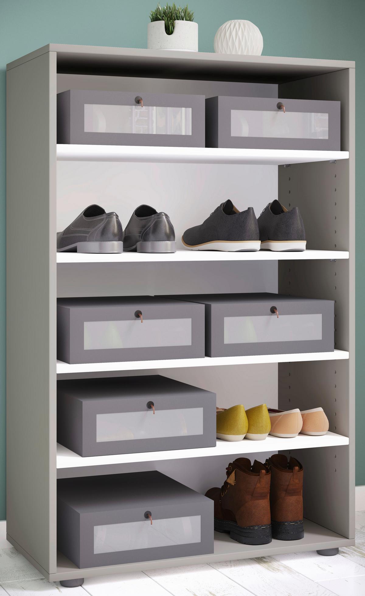 Schuhregal Lona XL ca.70x110x37cm Grau - Grau, KONVENTIONELL, Holzwerkstoff (70/110/37cm) - MID.YOU