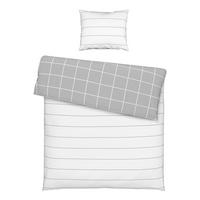 WENDEBETTWÄSCHESET KIRA WENDE COOLTEX - Weiss/Grau, Modern, Textil (160/210cm) - Modern Living