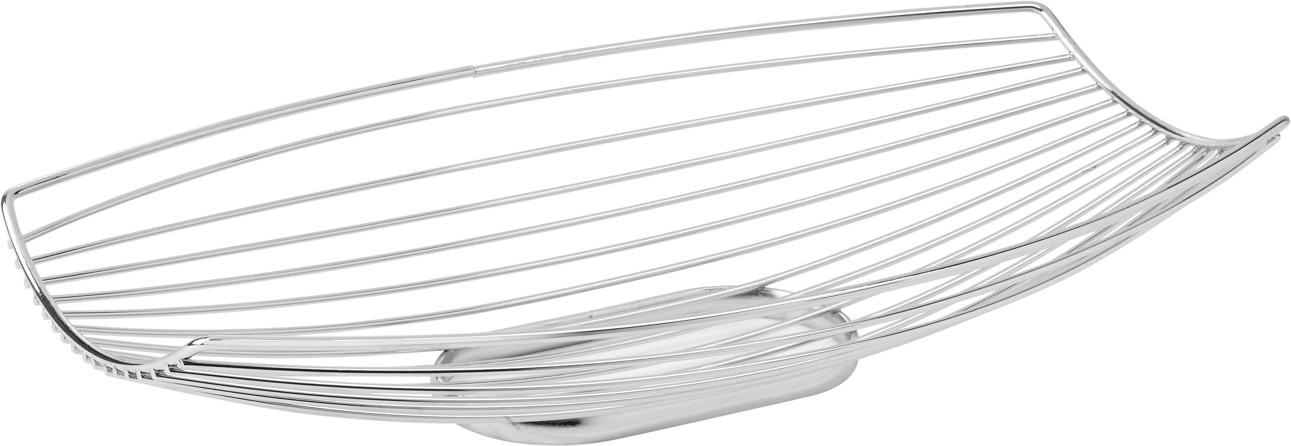 kosz na owoce Roma metal - chromowy, metal (38/8/25cm) - Modern Living