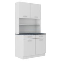 Kuhinjski Element Za Posuđe Maria - bijela/srebrne boje, Konvencionalno, drvni materijal/plastika (100/200/60cm)