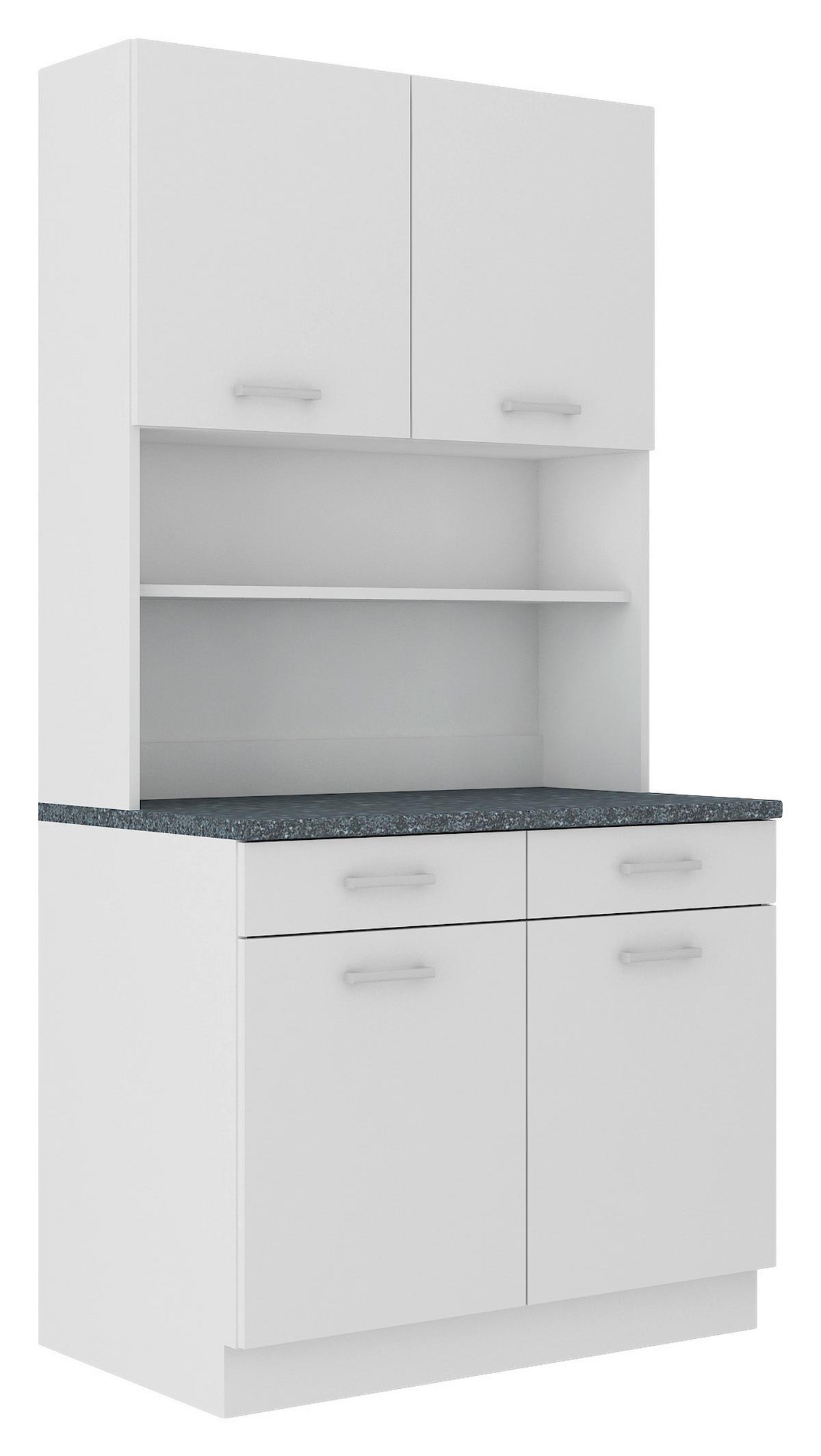 Kuhinjski Element Za Posuđe Maria - bijela/srebrne boje, Konvencionalno, drvni materijal/plastika (100/200/60cm)