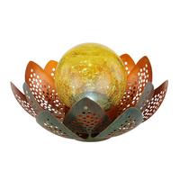 Solarna Svjetiljka Cvijet - narančasta, Basics, staklo (22/13,5cm) - Globo