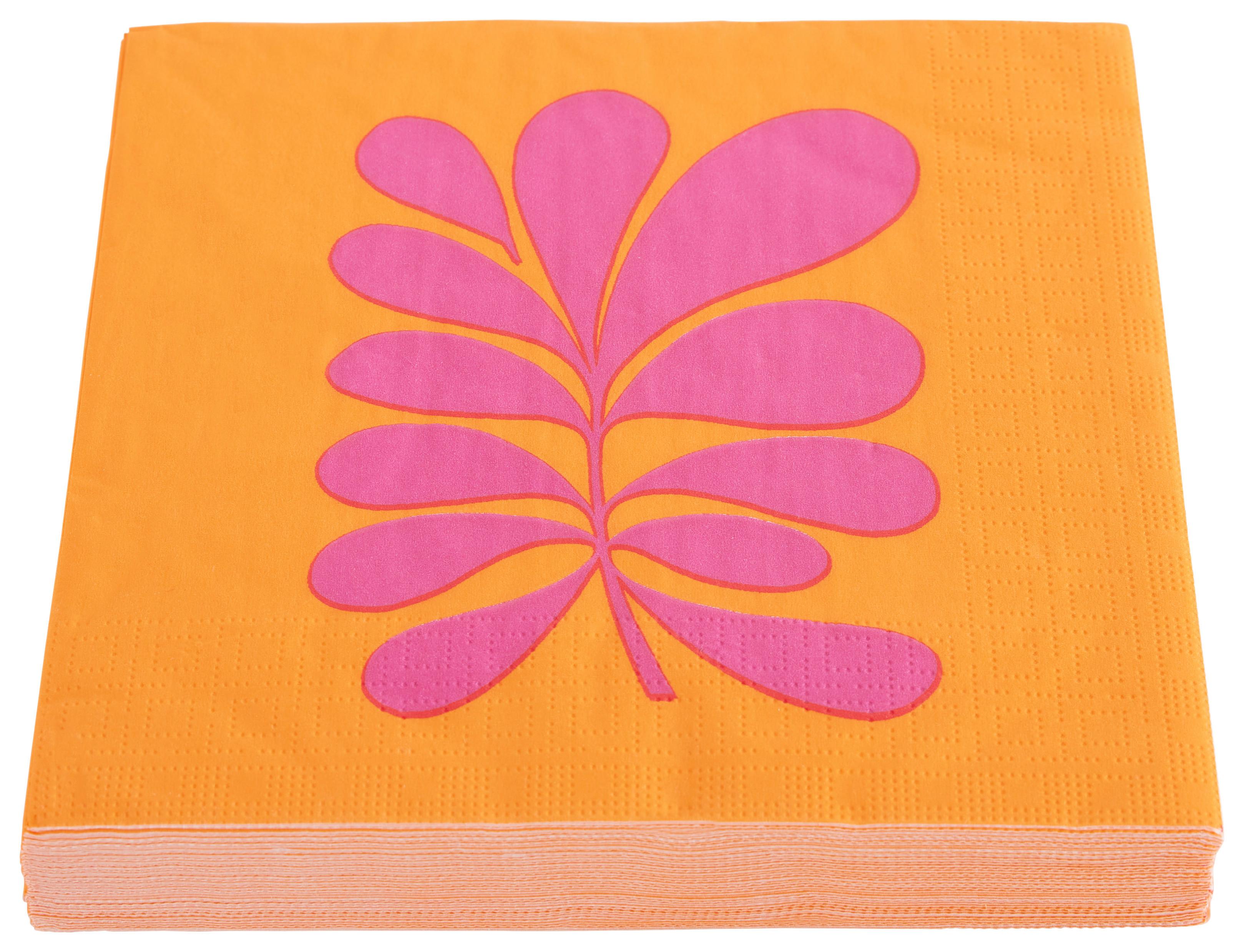 Szalvéta Kai - pink/narancs, papír (33/33cm)
