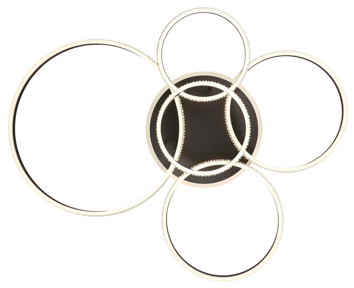 Stropna Led-svetilka Grouni, S Sijalko - barve titana/opal, Design, kovina/umetna masa (114/91/21,5cm) - Globo