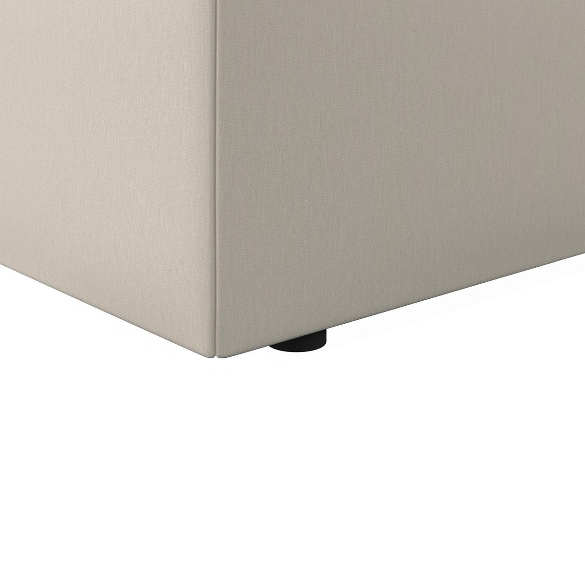 Boxbett Polo ca. 90x200 cm Elfenbein mit Topper - Elfenbein/Schwarz, MODERN, Holz/Kunststoff (90/200cm) - Bessagi Home
