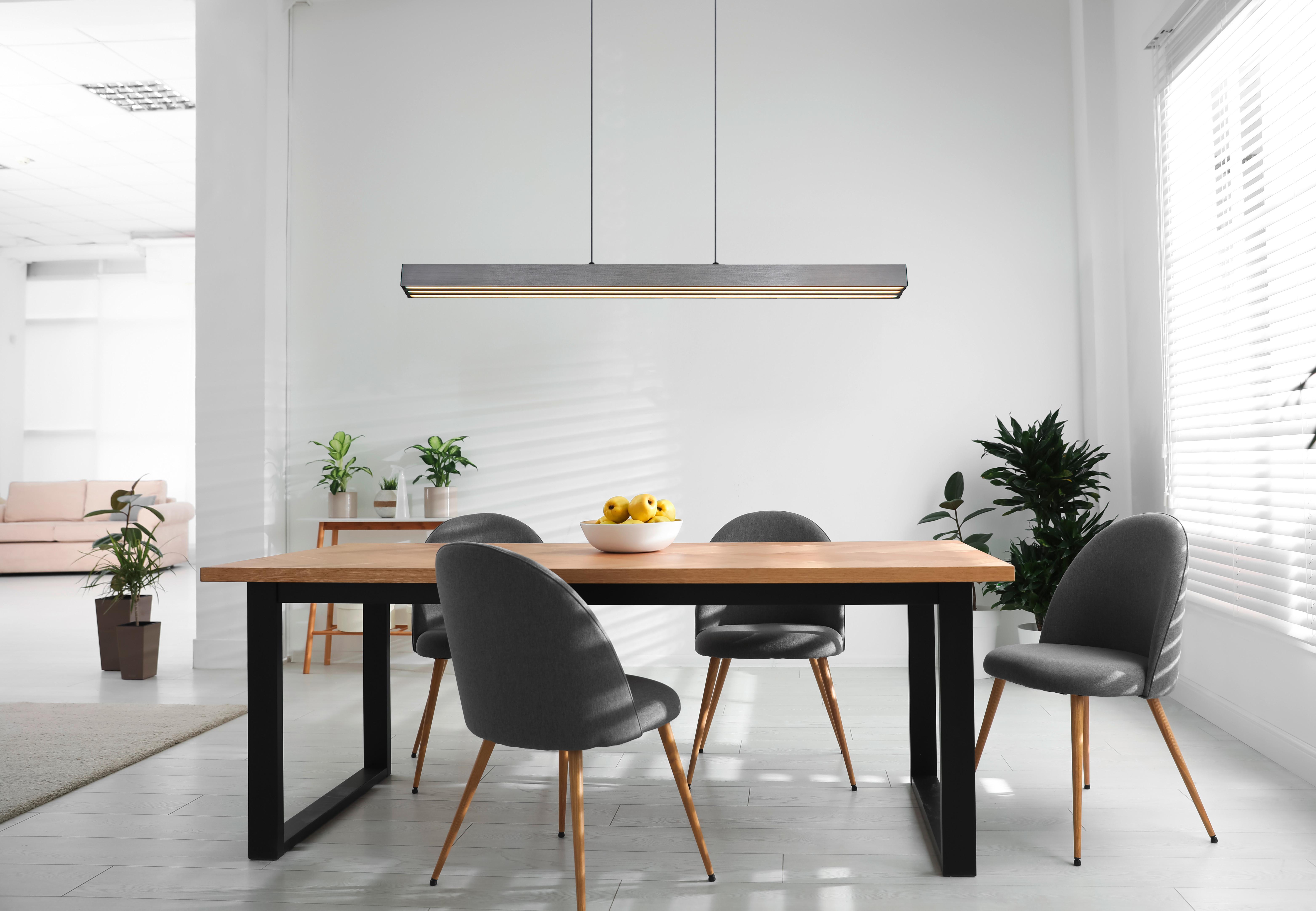 LED-HÄNGELEUCHTE 17016 - Dunkelgrau/Opal, Design, Kunststoff/Metall (95-150/7,5/80-150cm) - Globo