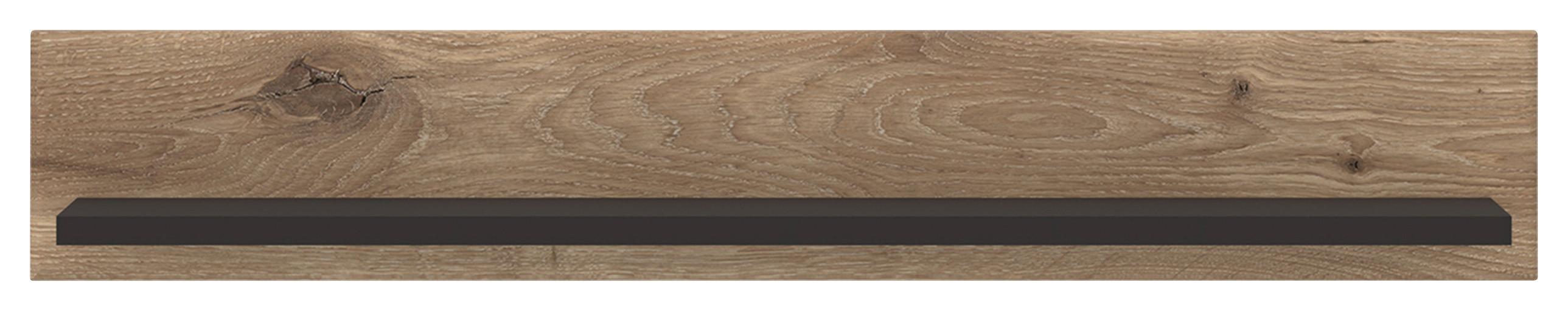 Stenska Polica Grano, Barva Hrasta, Temno Siva - temno siva/barve hrasta, Trend, leseni material (117,6/19,6/21,9cm)