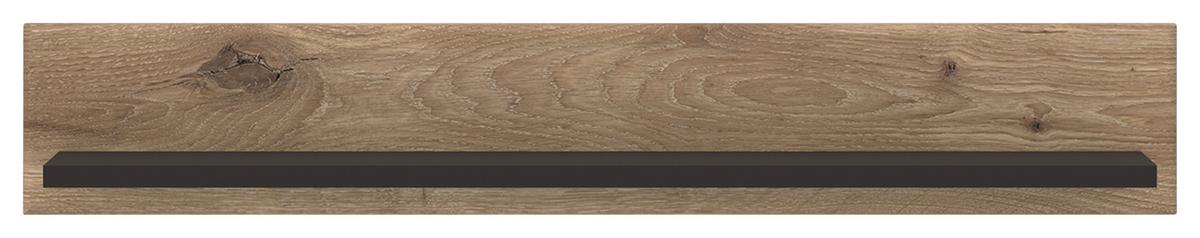 Stenska Polica Grano, Barva Hrasta, Temno Siva - temno siva/barve hrasta, Trend, leseni material (117,6/19,6/21,9cm)