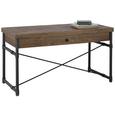 Schreibtisch in Naturfarben - Schwarz/Naturfarben, MODERN, Holz/Metall (135/76/60cm) - PREMIUM LIVING
