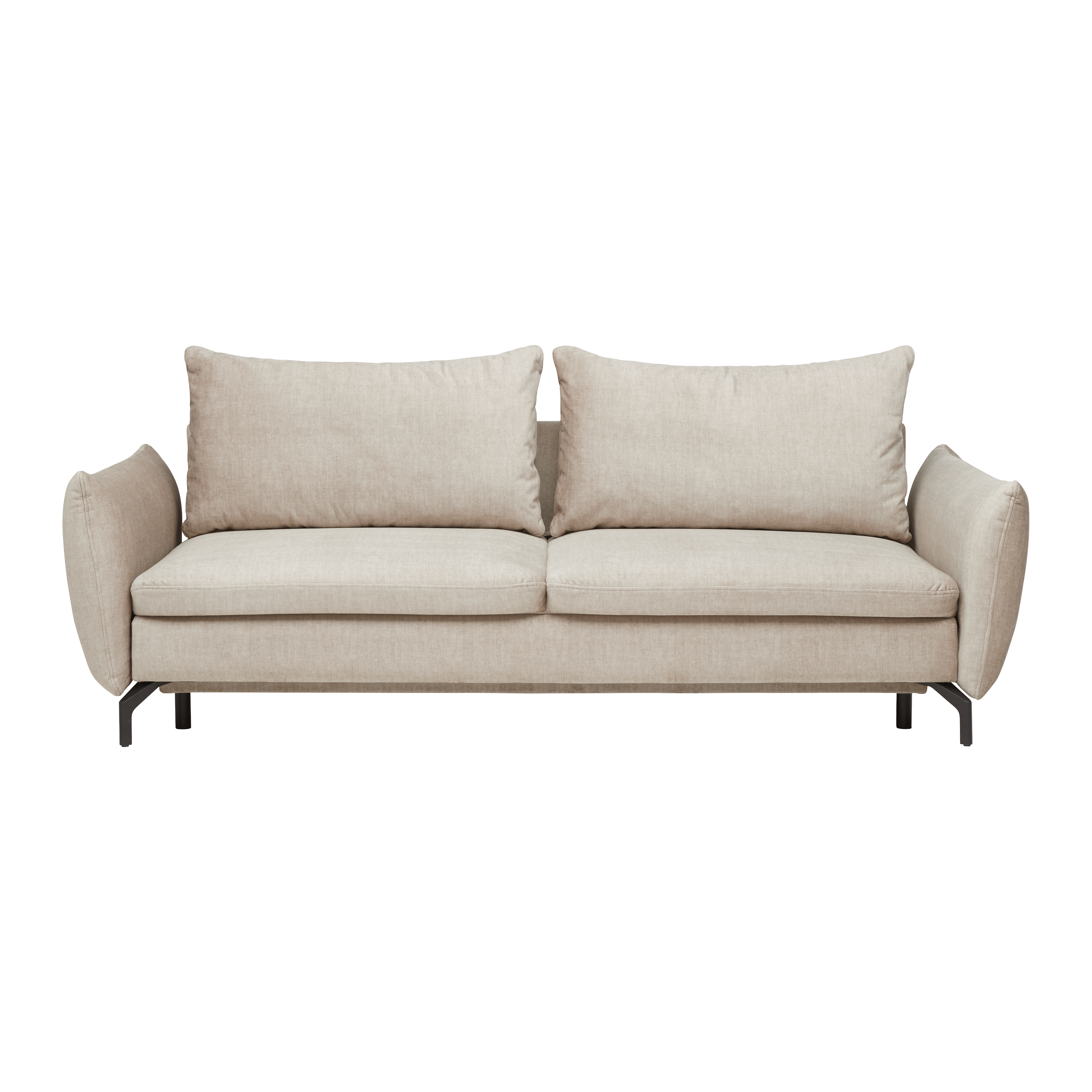 Zofa Mido, Bež, Ležišče - črna/bež, Moderno, kovina/tekstil (224/89/109cm) - Mömax