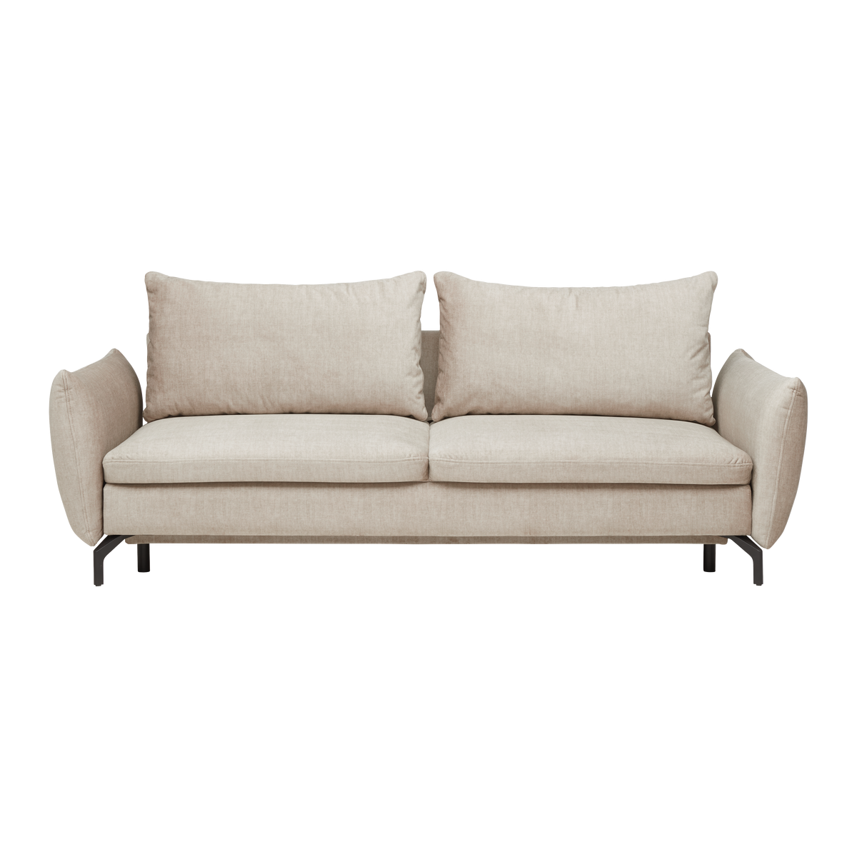Zofa Mido, Bež, Ležišče - črna/bež, Moderno, kovina/tekstil (224/89/109cm) - Mömax