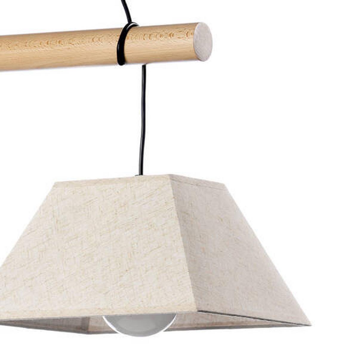 Hängeleuchte Baldo Schwarz/Hellbraun max. 22 Watt - Hellbraun/Schwarz, Natur, Holz/Textil (60/24/90cm)