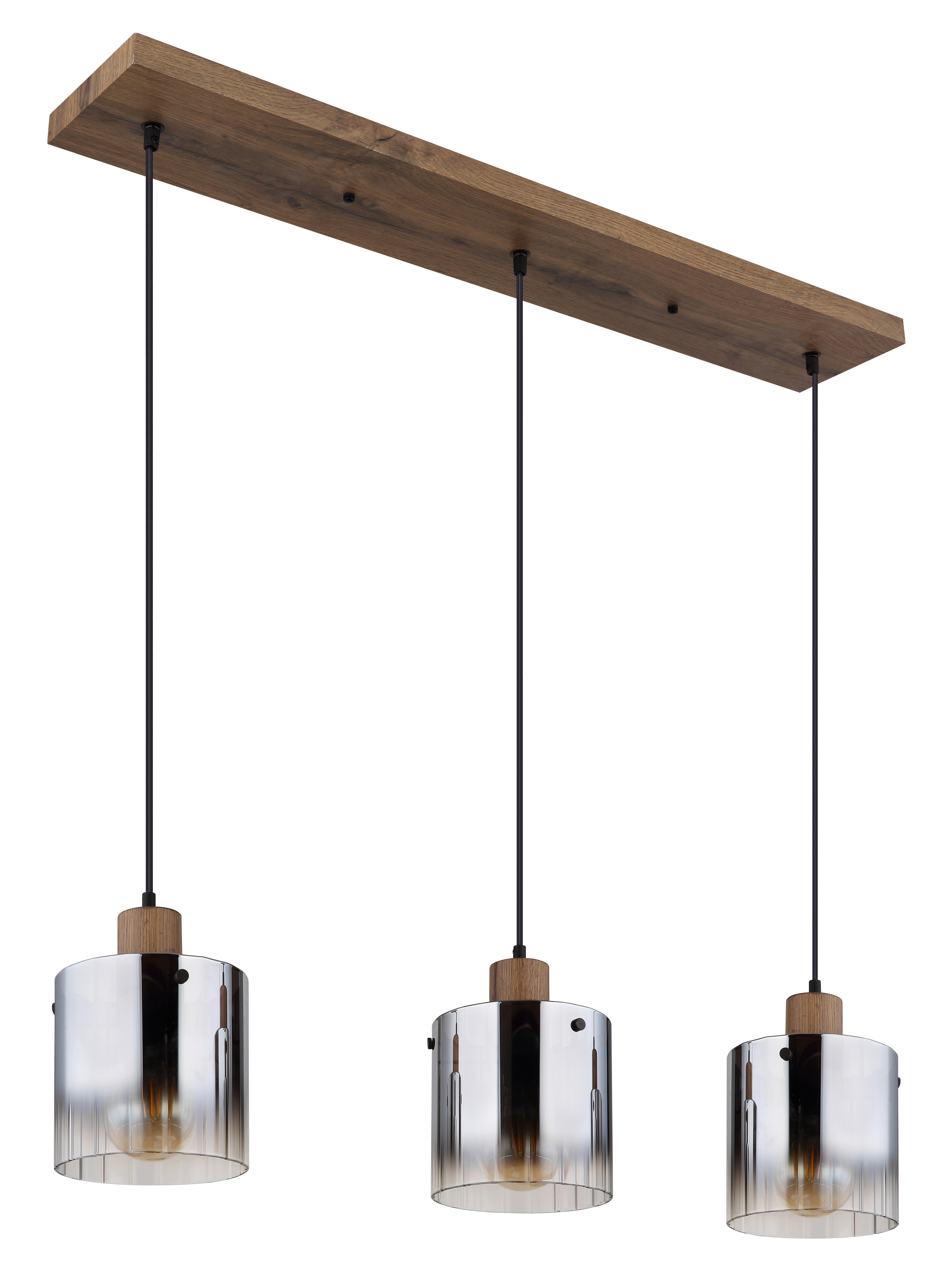 Lampă suspendată Underwood - maro închis/negru, Natur, plastic/sticlă (100/18/120cm)