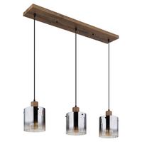 Lampă suspendată Underwood - maro închis/negru, Natur, plastic/sticlă (100/18/120cm)
