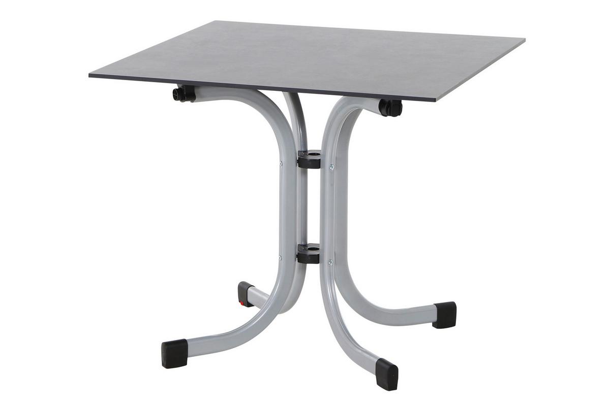 GARTENKLAPPTISCH K95706 - Anthrazit/Silberfarben, KONVENTIONELL, Holz/Kunststoff (80/80/71cm) - Siena Garden