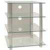 Mizica Za Hi-fi Naprave, Srebrna, 54 Cm - srebrne barve, Konvencionalno, kovina/steklo (54/70/45cm) - MID.YOU
