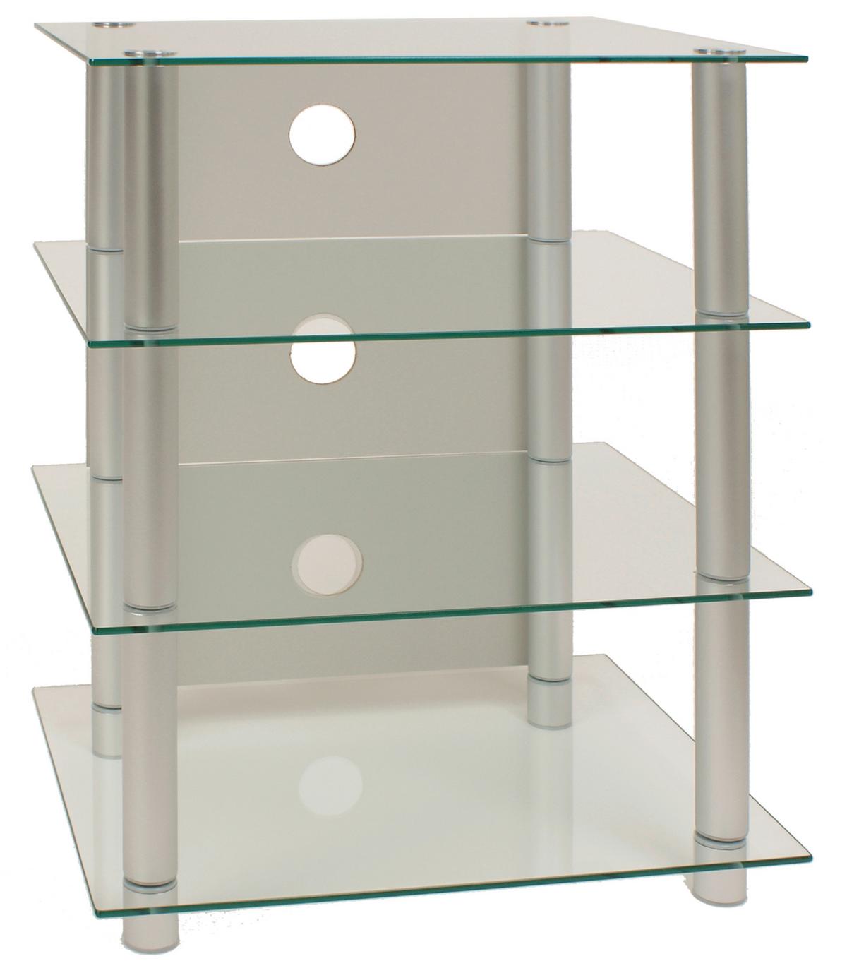 Mizica Za Hi-fi Naprave, Srebrna, 54 Cm - srebrne barve, Konvencionalno, kovina/steklo (54/70/45cm) - MID.YOU
