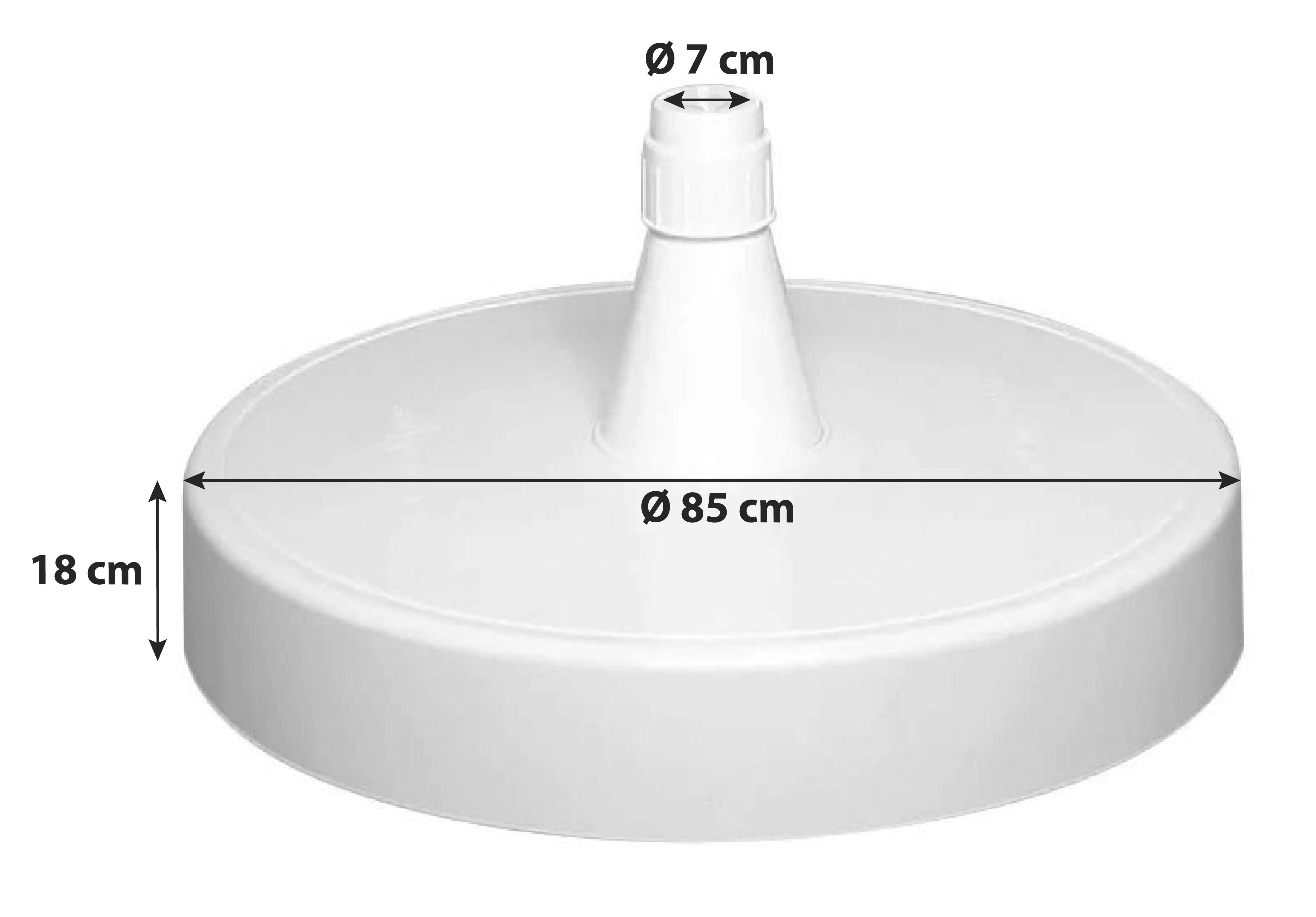 SONNENSCHIRMSTÄNDER Easy Sun - Weiß, KONVENTIONELL, Kunststoff (85cm) - Ambia Garden