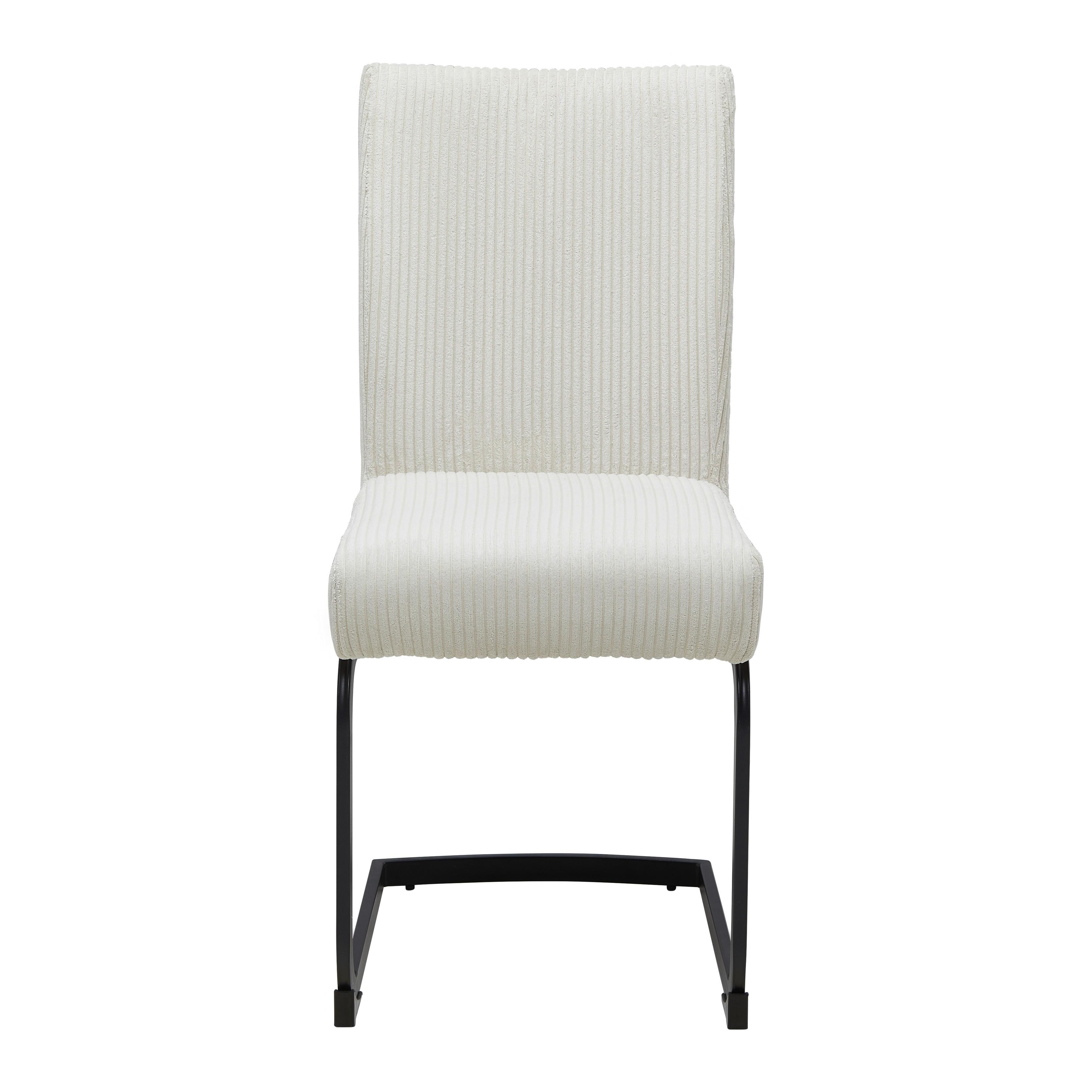 Szánkótalpas Szék Nelia - bézs/fekete, Modern, textil/fa (45/95/60cm) - Bessagi Home