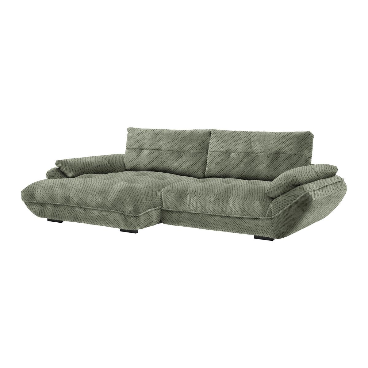 Wohnlandschaft Vivo Grün - Schwarz/Grün, MODERN, Kunststoff/Textil (179/63/317cm) - Premium Living
