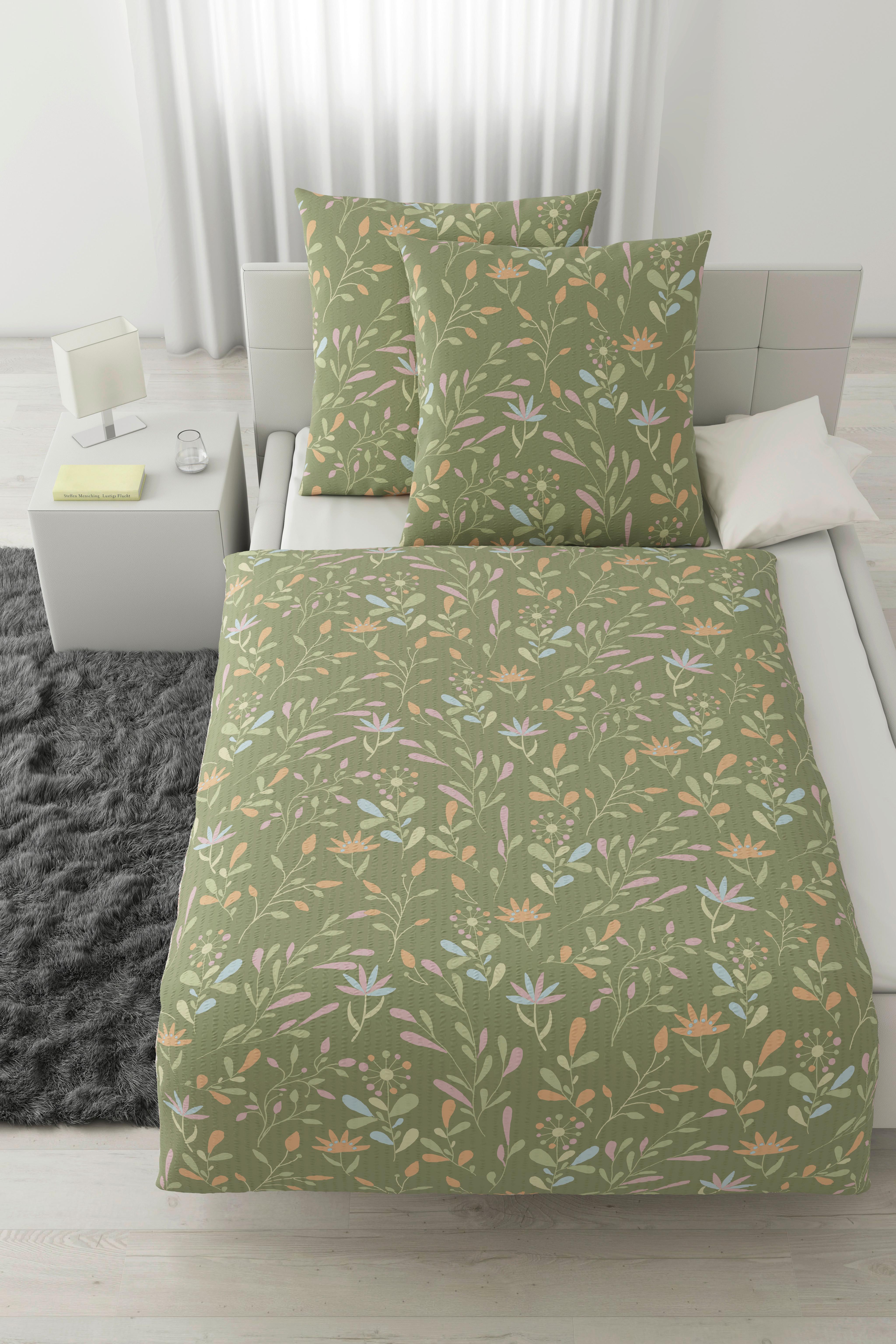 BETTWÄSCHESET MARINA XXL - Grün, Konventionell, Textil (200/210cm) - Mömax