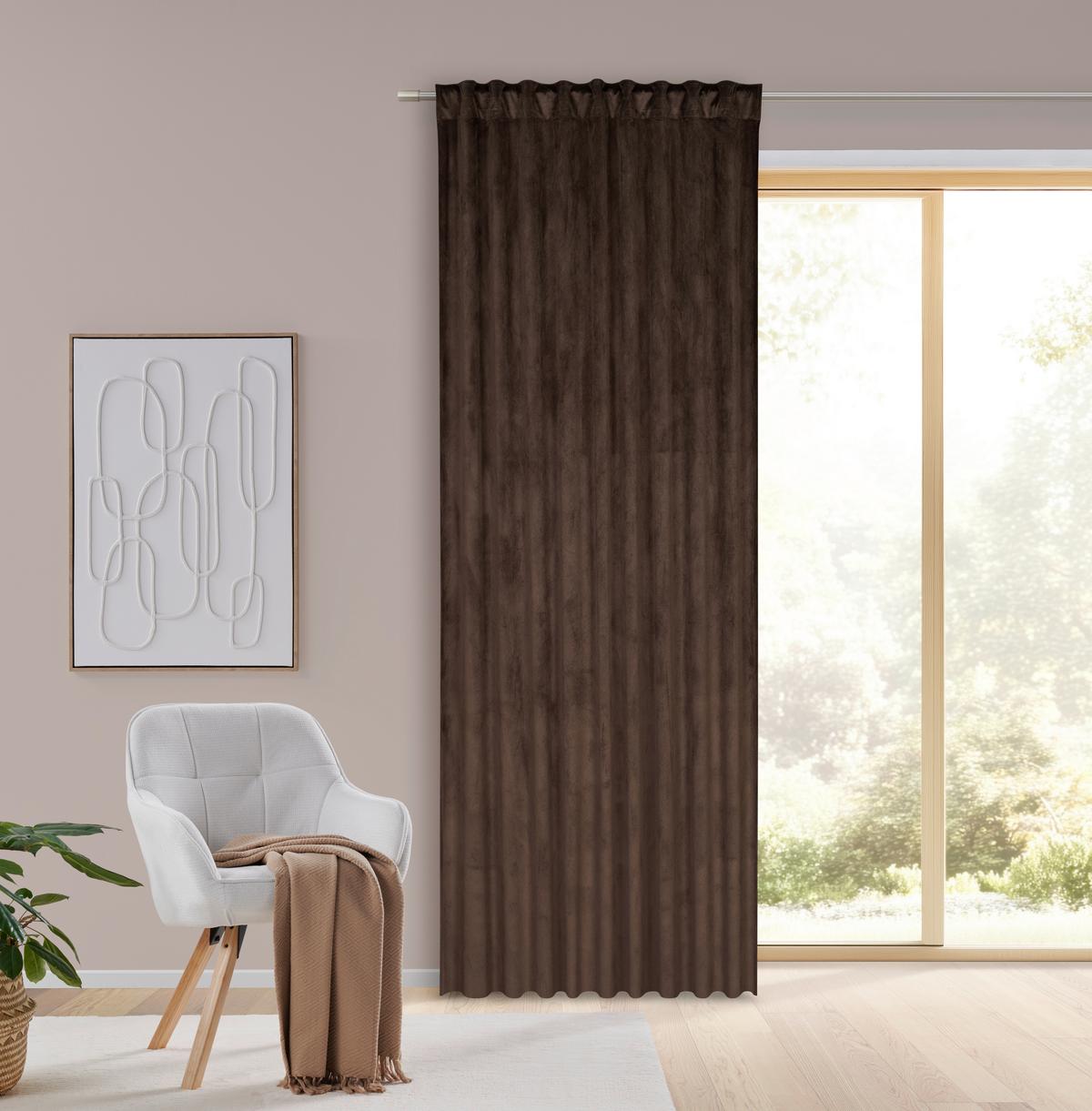Končana Zavesa Bianca, Rjava, Ca. 140/245 Cm - rjava, Konvencionalno, tekstil (140/245cm) - Modern Living
