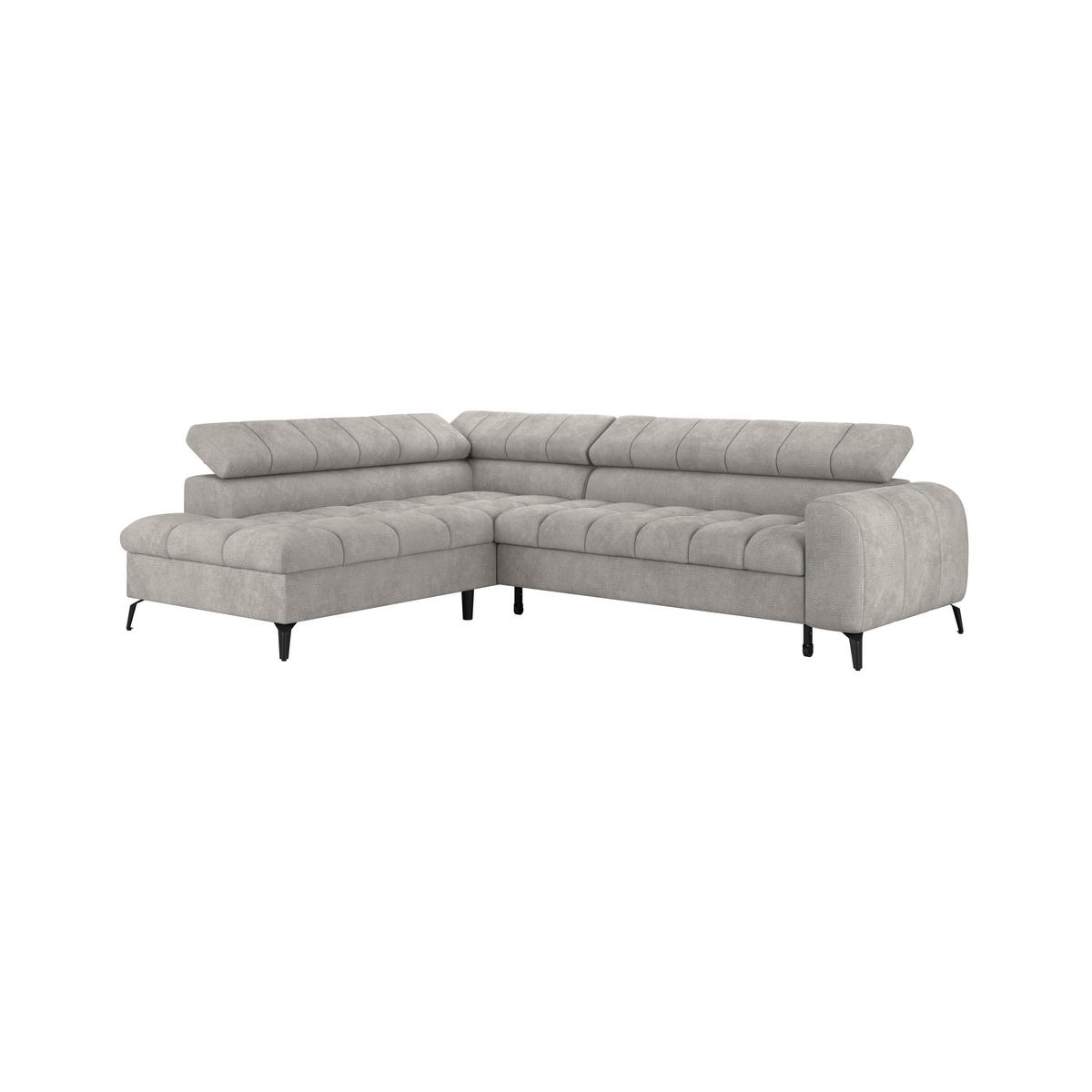 Kutna Garnitura Volf - svijetlo siva/crna, Trend, tekstil/metal (203/261cm) - Modern Living