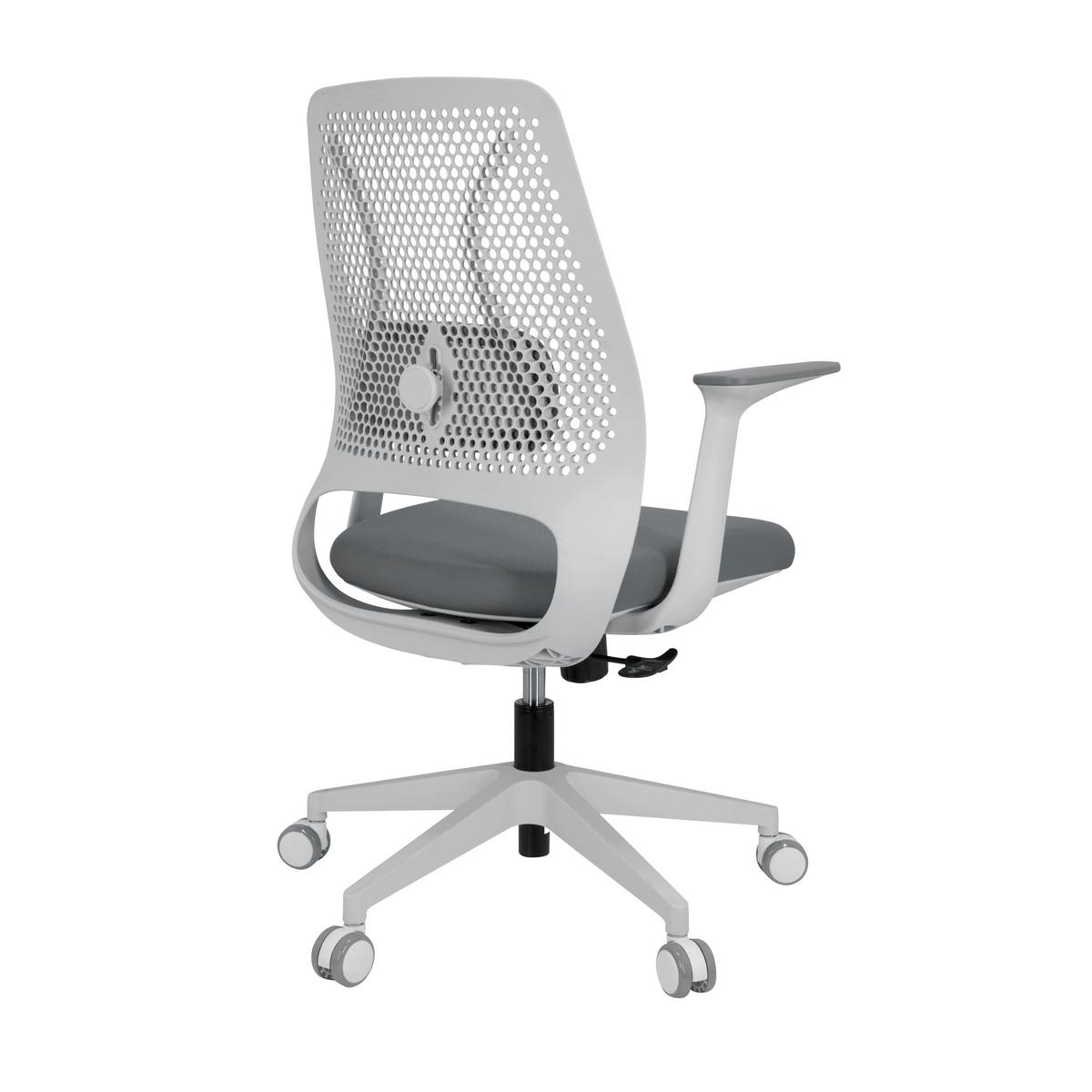Pisarniški Stol Parferio W, Siva - siva/bela, Basics, umetna masa/tekstil (63/99/56cm) - MID.YOU