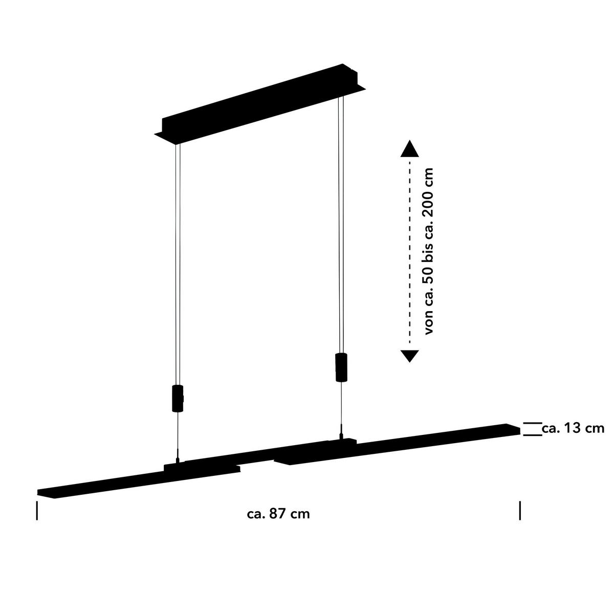 LAMPA WISZĄCA LED 20665/3-39 MORE - antracytowy, Design, metal (87/13/150cm) - Hell