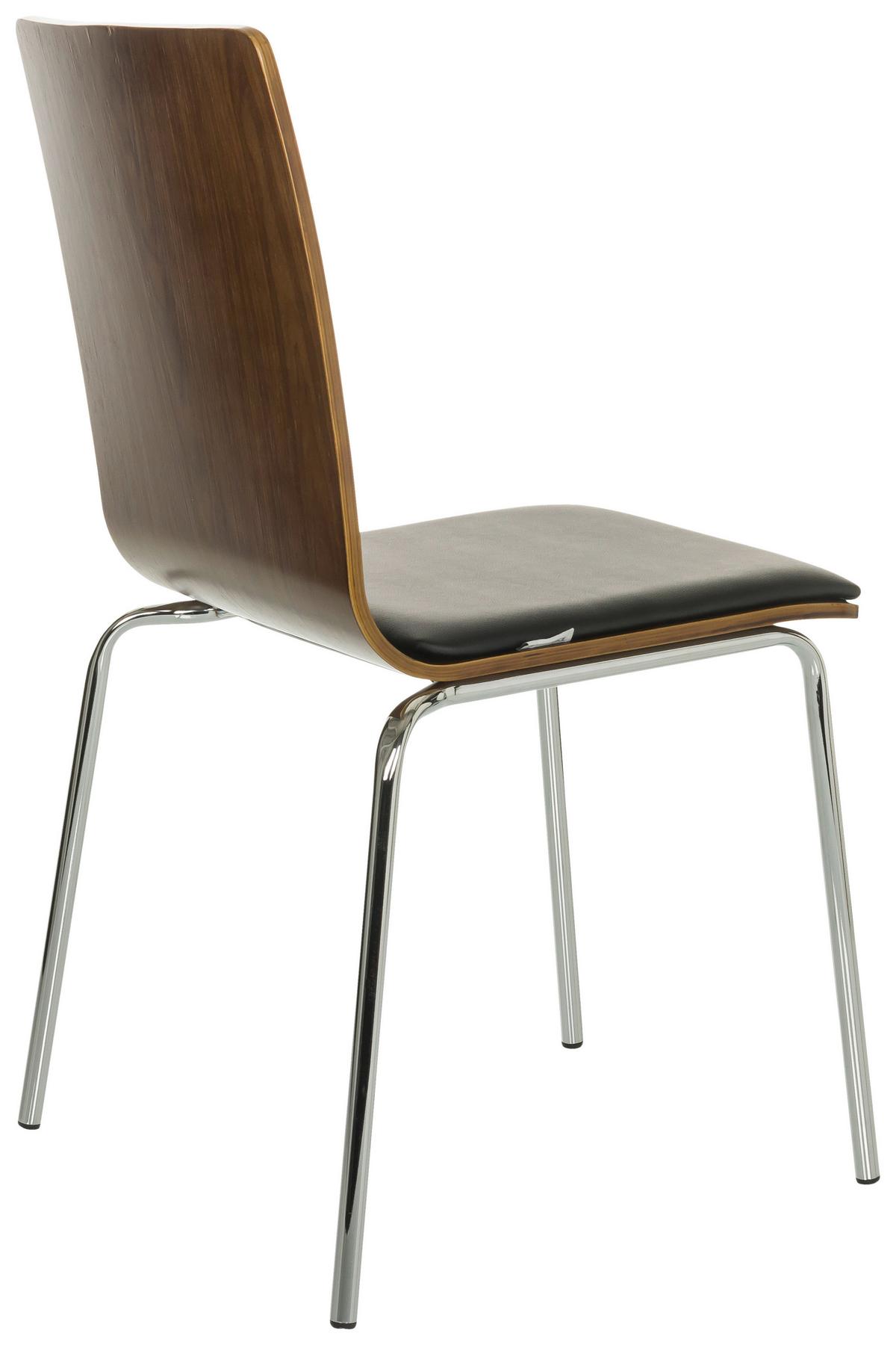 Konferenčni Stol Peria, Oreh, Črna - srebrne barve/črna, Basics, kovina/les (50/86/55cm) - MID.YOU