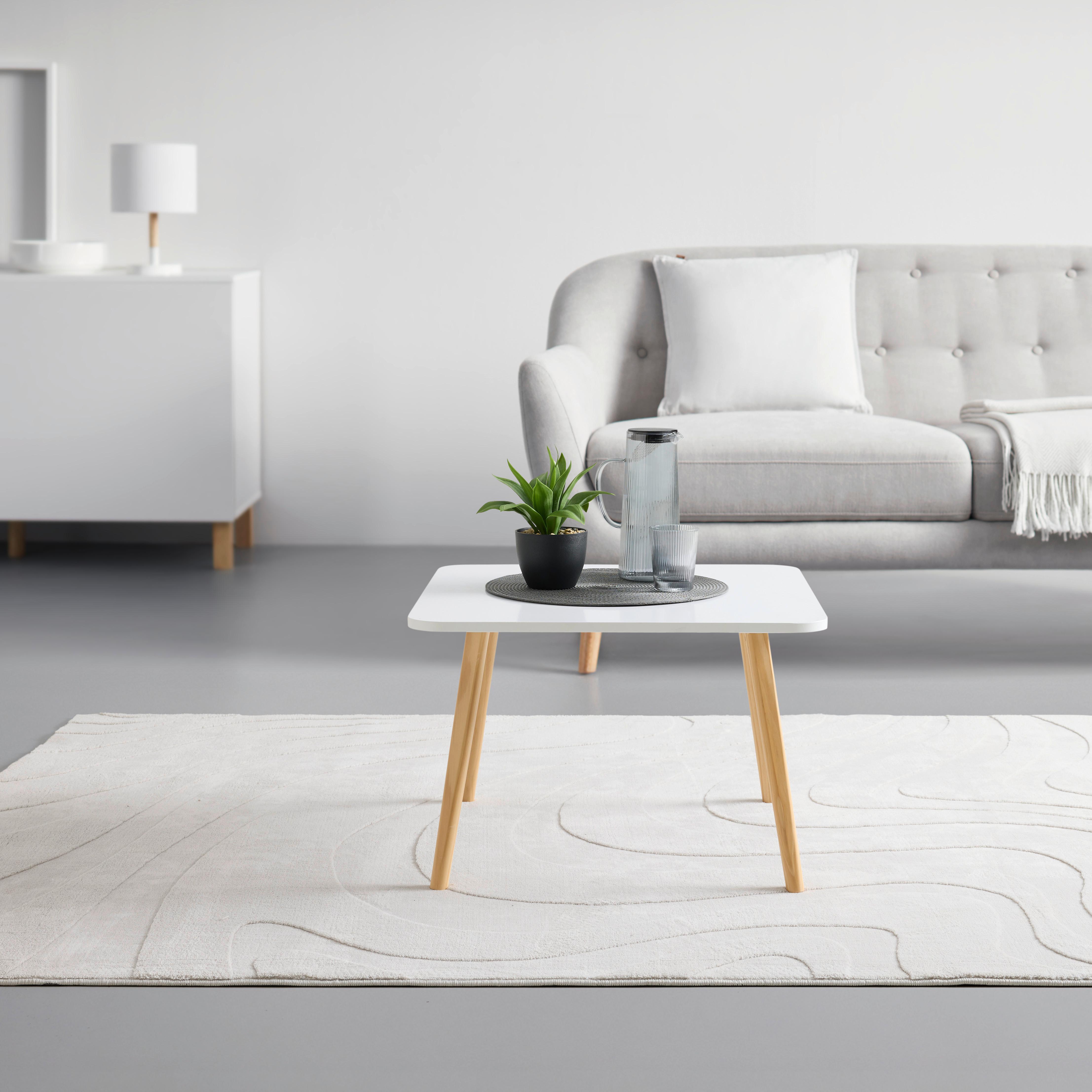 Dohányzóasztal Fehér Anouk - fehér/feketefenyő, Modern, faalapú anyag/fa (60/60/40cm) - Based