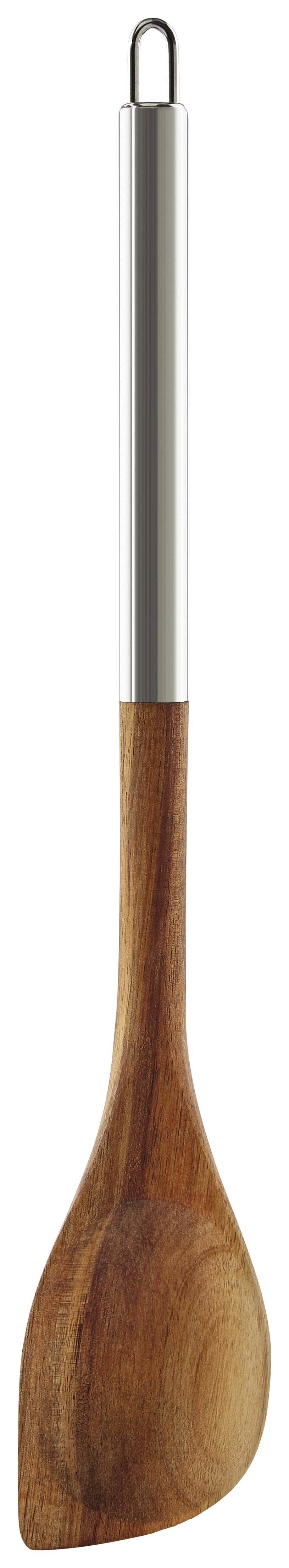 Kochlöffel Urban aus Edelstahl/Akazie - Edelstahlfarben/Akaziefarben, LIFESTYLE, Holz/Metall (6/36cm) - Zandiara