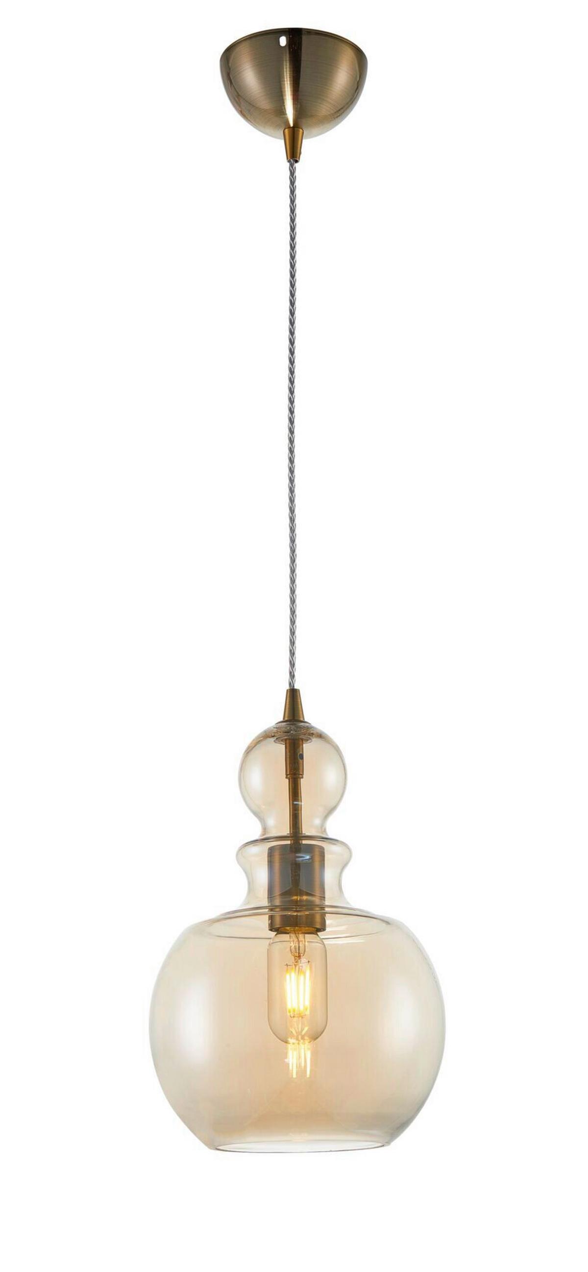 Pendelleuchte Tone Bronzefarben max. 60 Watt - Bernsteinfarben/Bronzefarben, Trend, Glas/Metall (21,5/33,4cm) - MAYTONI