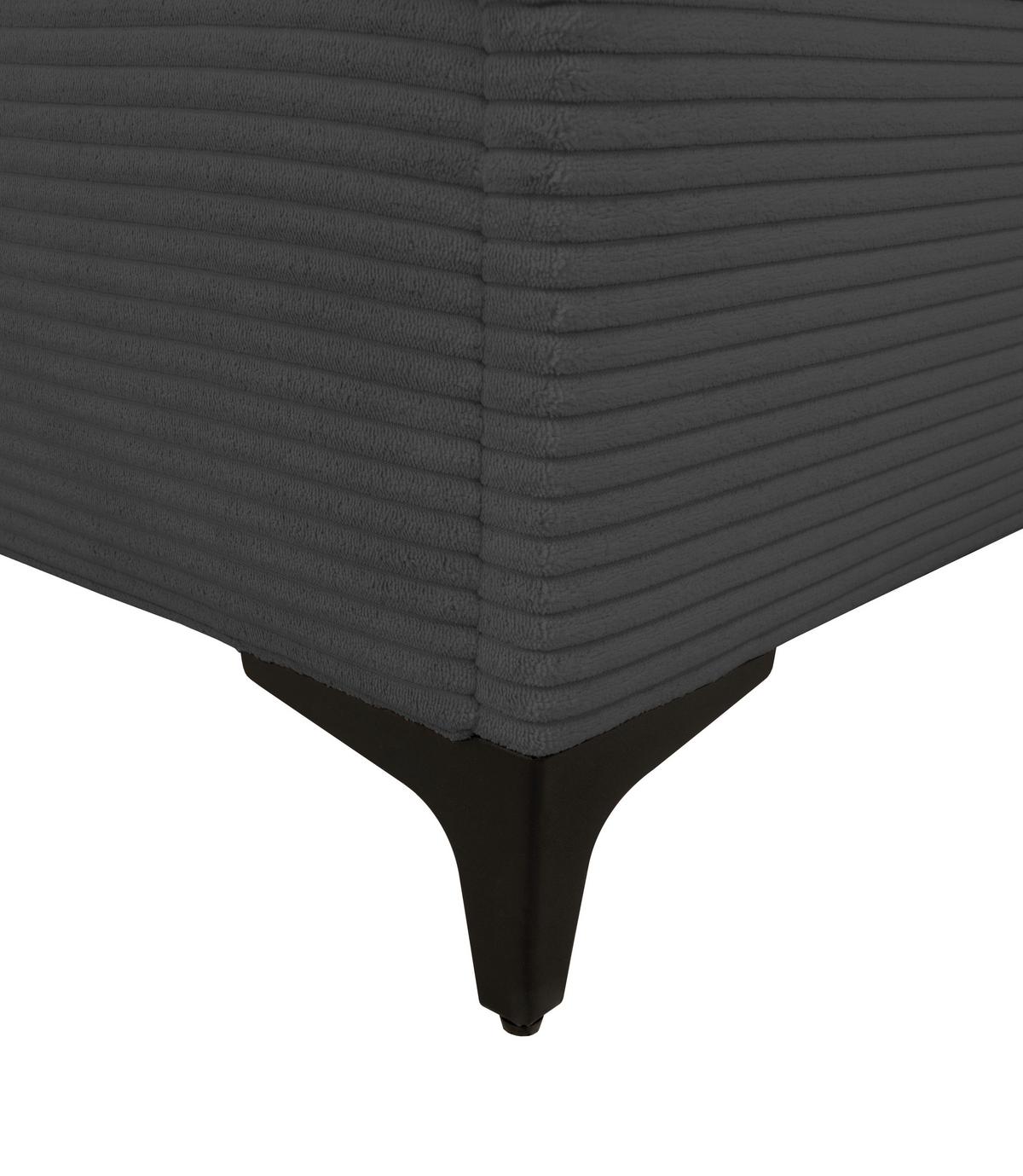Boxbett Jerry Dunkelgrau ca. 100x200cm - Dunkelgrau/Schwarz, KONVENTIONELL, Textil (100/200cm) - Mömax