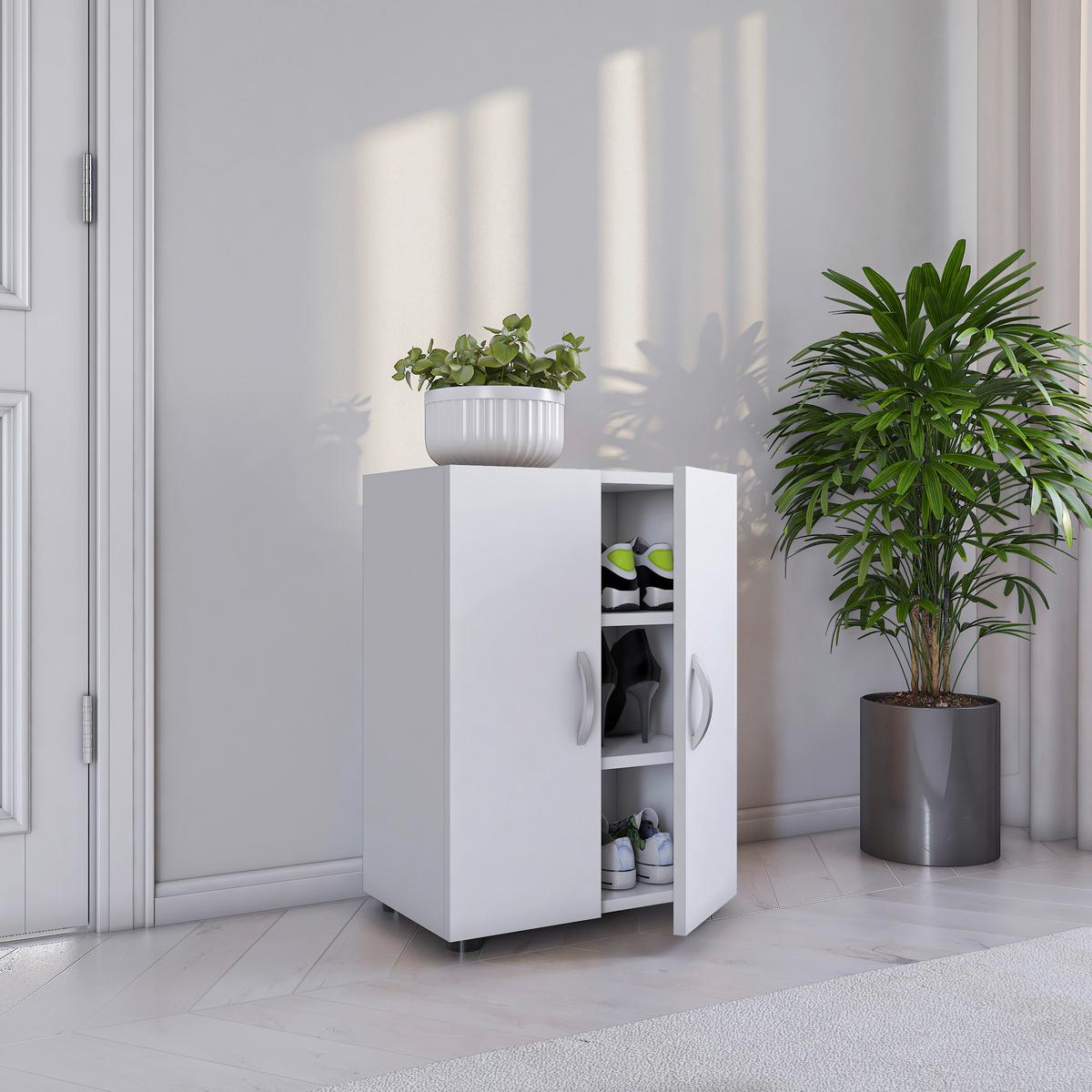 Omara Za Čevlje Ulas, Bela - siva/bela, Moderno, kovina/umetna masa (49/74/30cm) - MID.YOU