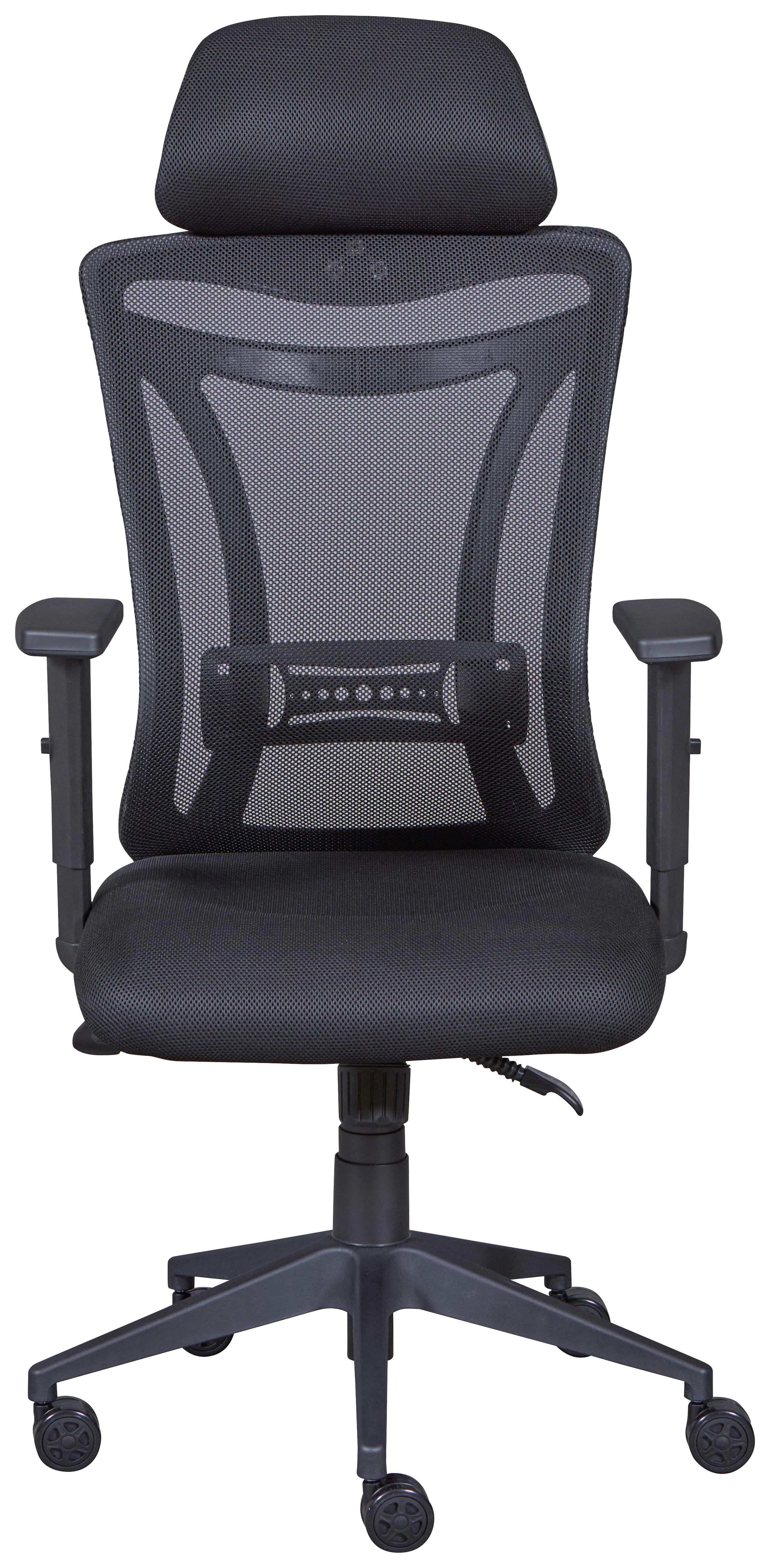 Drehstuhl XL Administrator Schwarz - Schwarz, KONVENTIONELL, Textil (61/125-135/88cm) - MID.YOU