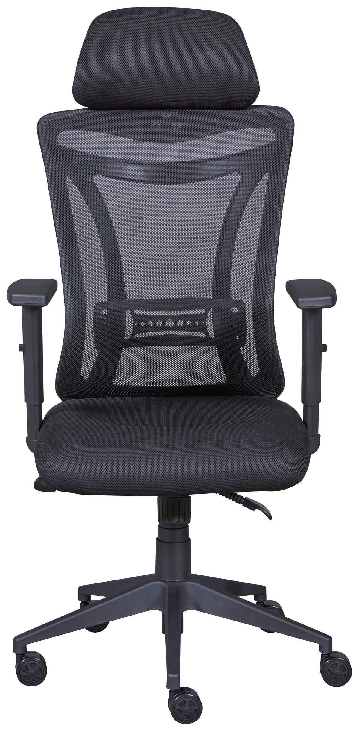 Drehstuhl XL Administrator Schwarz - Schwarz, KONVENTIONELL, Textil (61/125-135/88cm) - MID.YOU