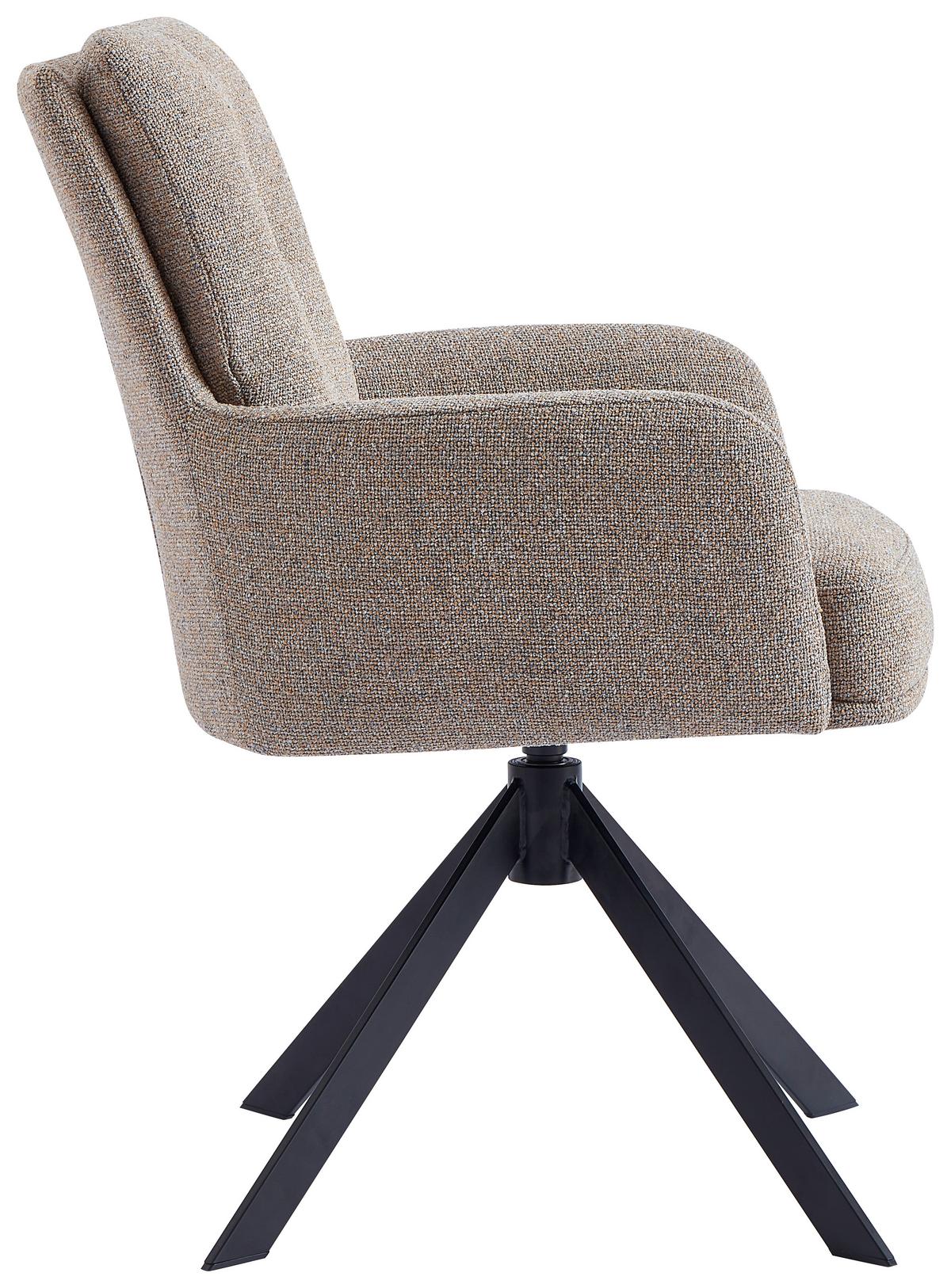 KRZESŁO Z PODŁOKIETNIKAMI MOLLY -EXKLUSIV- - czarny/szary, Design, metal/tkanina (60,5/88/67cm) - Novel