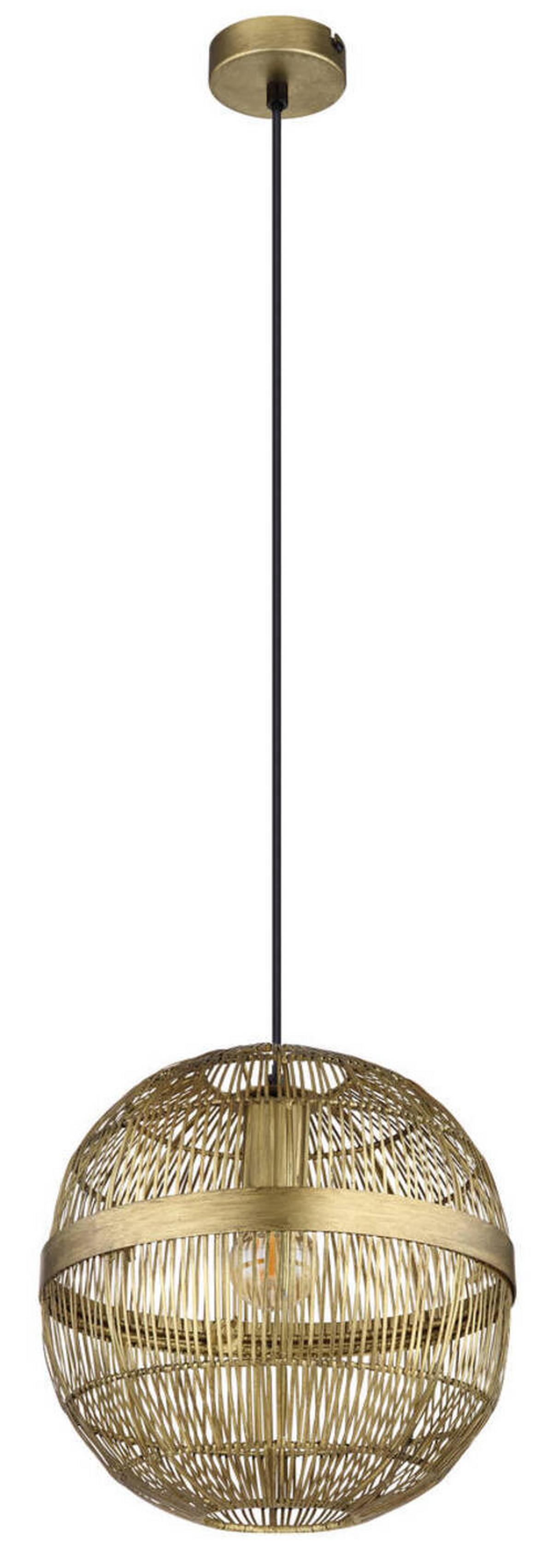 Hängeleuchte Hermi II max. 40 Watt - Messingfarben, KONVENTIONELL, Metall (30/120cm) - Globo