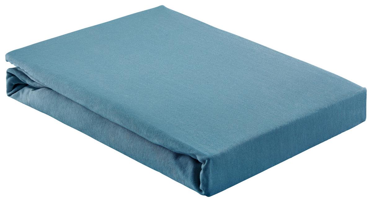 FIXLEINTUCH BASIC - Blau, Textil (180/200cm) - Modern Living