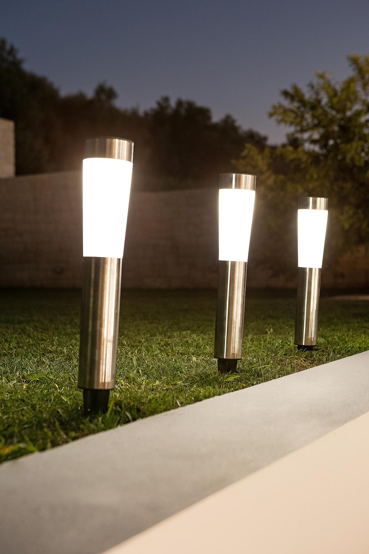 ZESTAW LAMP SOLARNYCH VISION - Basics, tworzywo sztuczne/metal (7,8/56cm) - Ambia Garden