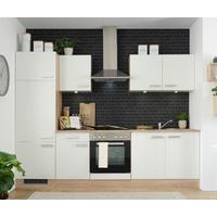 Küchenblock inkl. 4 E-Geräte Lexa Weiss/Eiche - Eichefarben/Alufarben, MODERN, Holzwerkstoff/Kunststoff (270cm) - Based