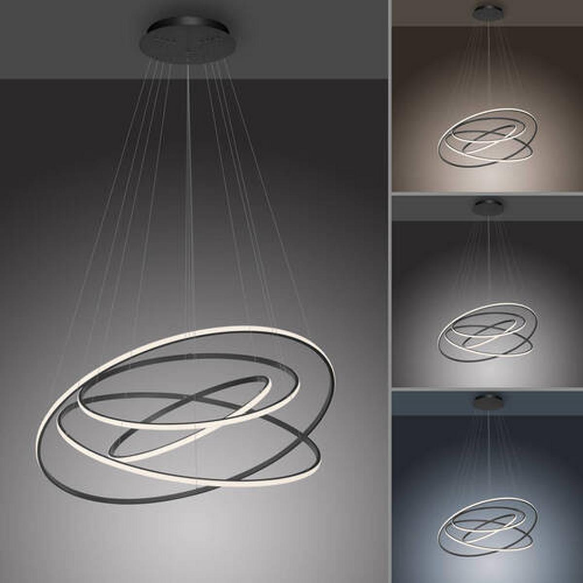 LAMPA ZWIESZANA LED 2124-13 TESSARA - Design, tworzywo sztuczne/metal (109/109/300cm) - Paul Neuhaus