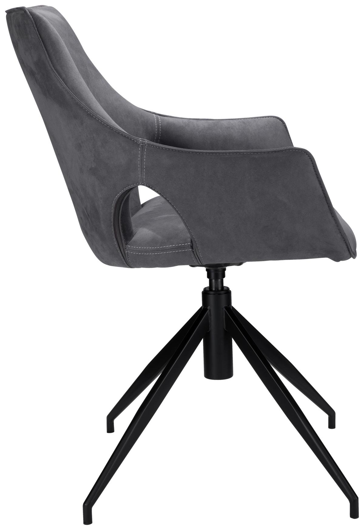 KRZESŁO AMSTERDAM - ciemnoszary/czarny, Design, metal/tkanina (59/87/61cm) - Novel