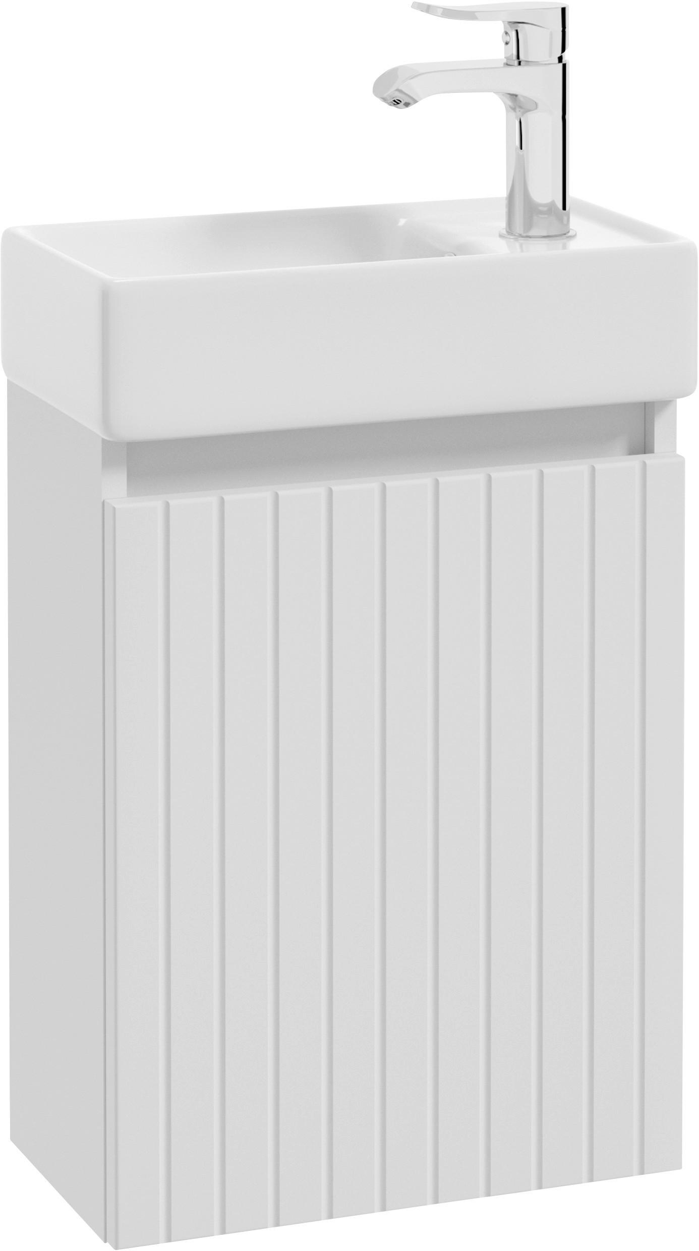 SZAFKA Z UMYWALKĄ BANO 2 - biały, Basics, materiał drewnopochodny/ceramika (40cm)